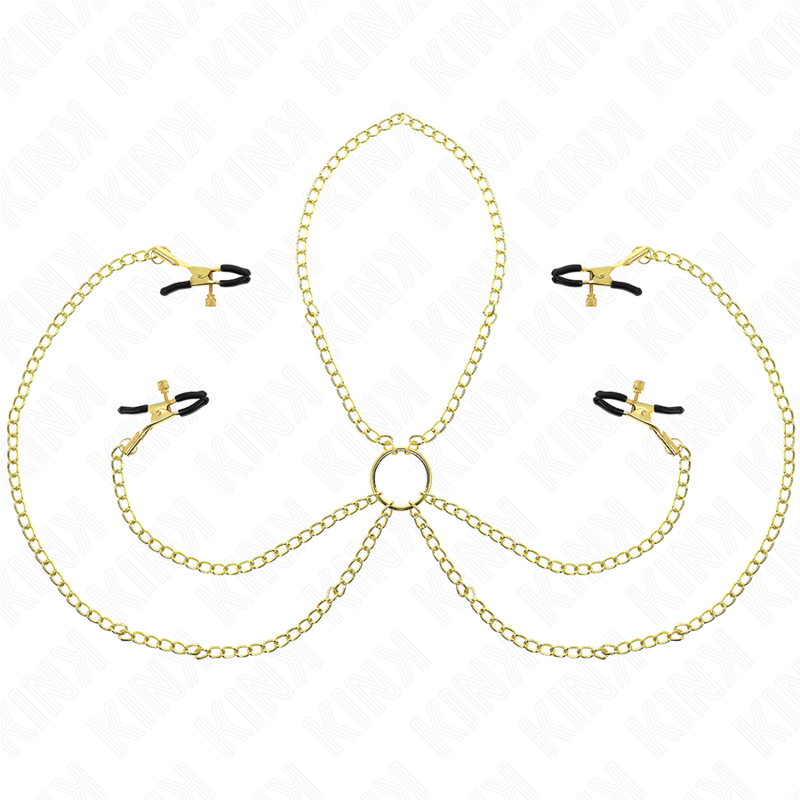KINK – 4 NIPPLE AND CLIT CLAMPS ADJUSTABLE GOLD