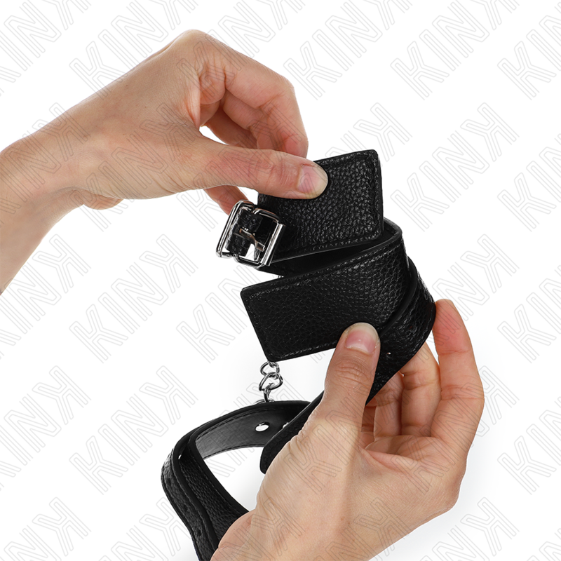 KINK – SNAKE PATTERN WRIST RESTRAINTS BLACK ADJUSTABLE 20-28 CM X 5.4 CM