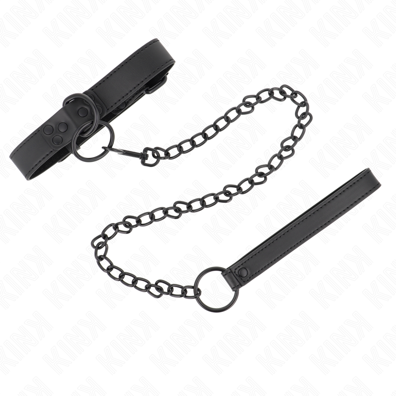 KINK – COLLAR WITH DARK LEASH 65 CM ADJUSTABLE 37-54 CM X 3 CM