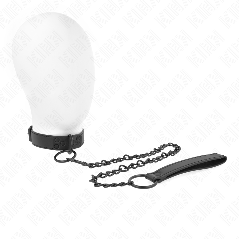 KINK – COLLAR WITH DARK LEASH 65 CM ADJUSTABLE 37-54 CM X 3 CM