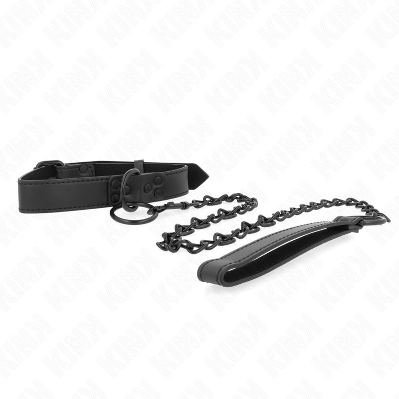 KINK - COLLAR WITH DARK LEASH 65 CM ADJUSTABLE 37-54 CM X 3 CM - Image 4