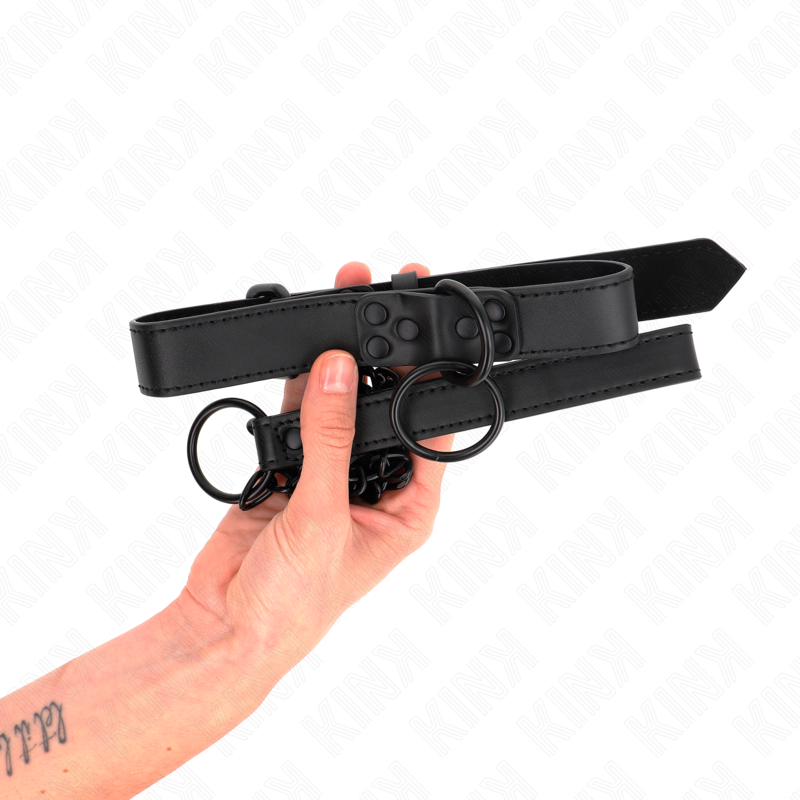 KINK - COLLAR WITH DARK LEASH 65 CM ADJUSTABLE 37-54 CM X 3 CM - Image 5