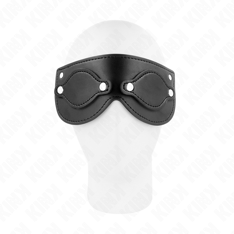 KINK – LEATHERETTE MASK WITH DETACHABLE EYE COVERS 22 x 9 CM