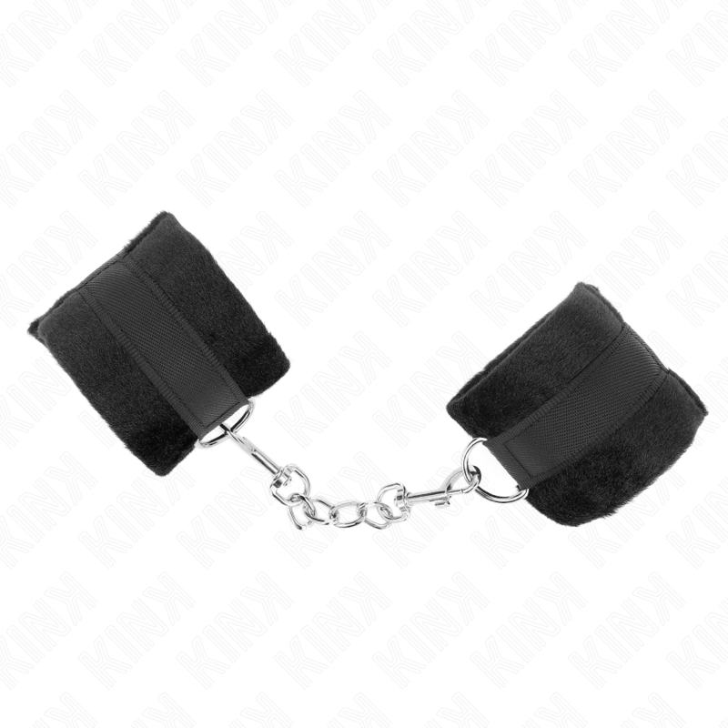 KINK – BEGINNER FUR HAND CUFFS BLACK 30 X 7 CM
