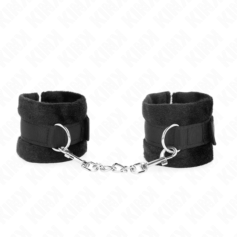 KINK – BEGINNER FUR HAND CUFFS BLACK 30 X 7 CM