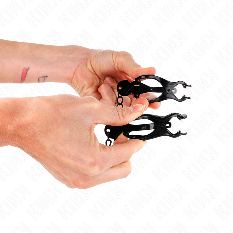 KINK - JAPANESE CLOVER NIPPLE CLAMPS WITH CHAIN BLACK 30 CM - Image 3