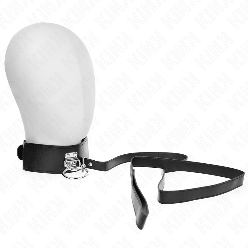 KINK – STUDDED LEASH 116 CM COLLAR WITH LEATHERETTE STRAP 50 X 5 CM