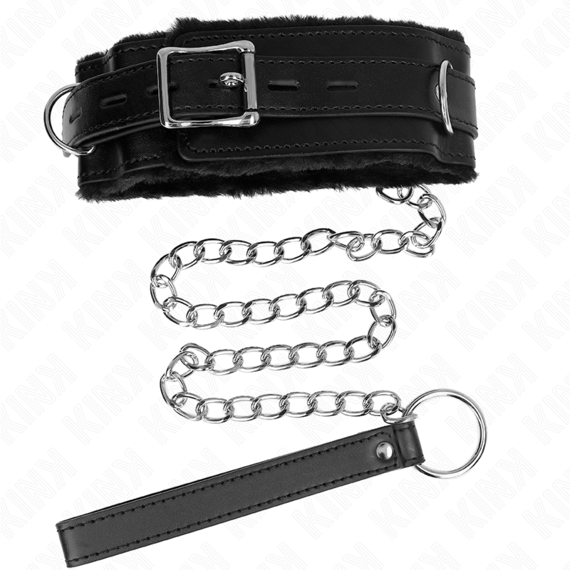 KINK - COLLAR WITH LEASH 65 CM WITH RESTRICTIONS BLACK 36-42 CM X 5.5 CM - Image 5