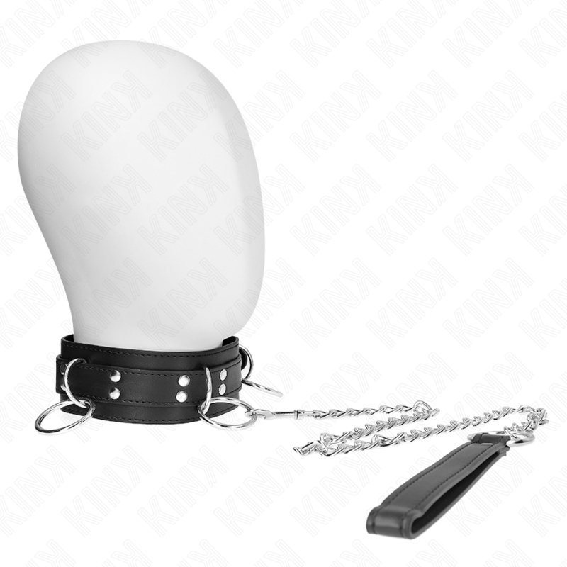 KINK – 3 RING SLAVERY NECKLACE WITH STRAP 80 CM 53 X 5 CM