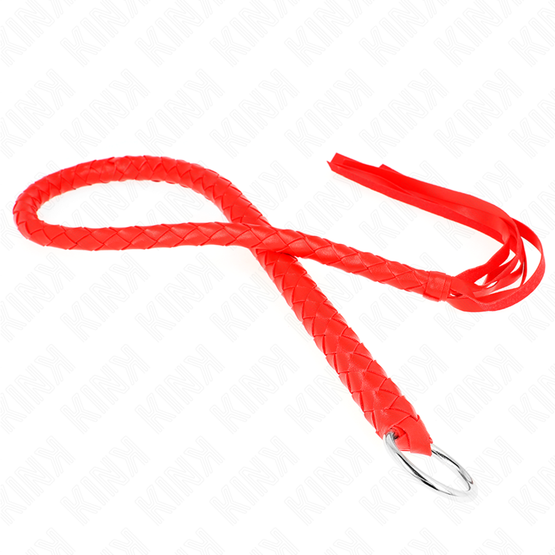 KINK – SNAKE WHIP WITH RED HAND RING 65 CM