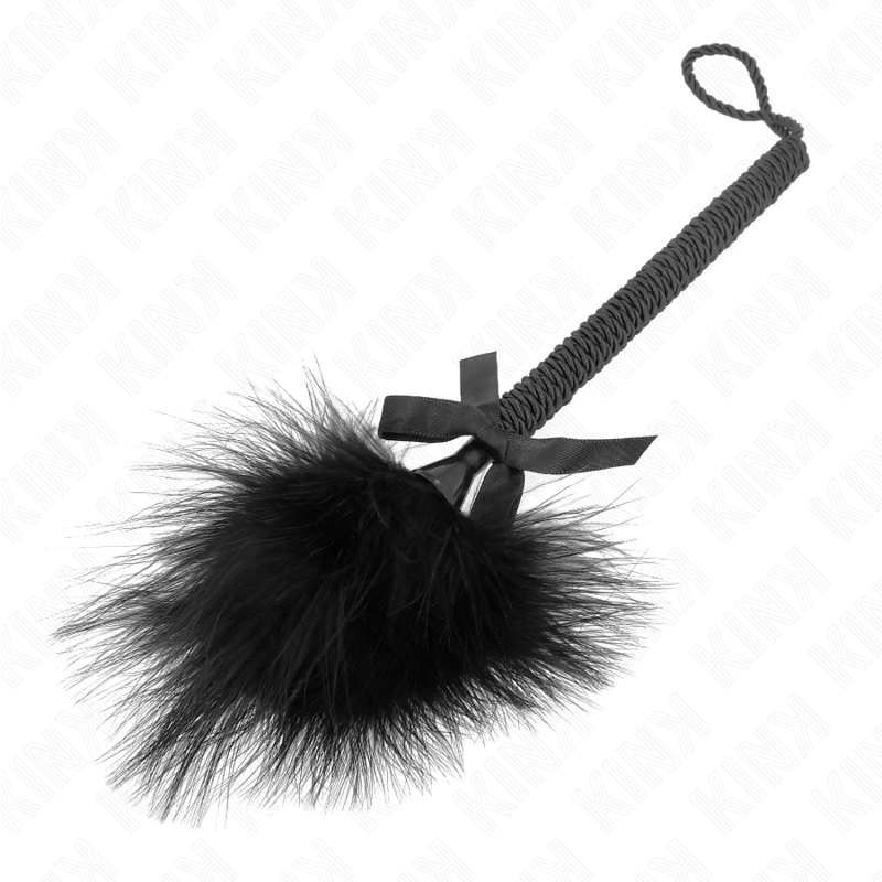 KINK - NYLON ROPE WAND WITH TICKLE FEATHERS AND BLACK BOW 25 CM - Image 4