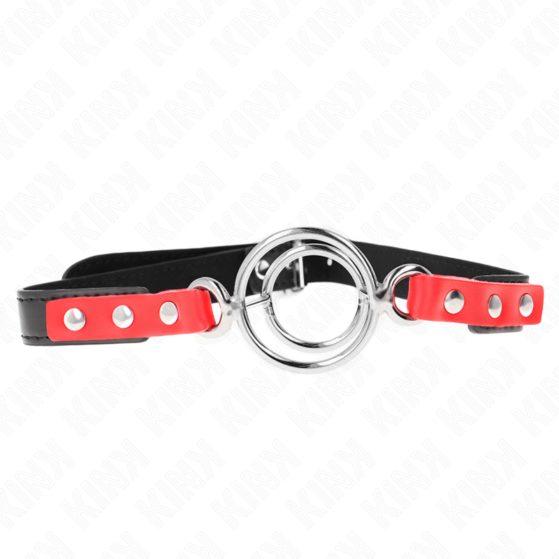 KINK – GAG WITH MULTIPLE O-RINGS 4 / 4.8 CM RED 38 X 56 CM