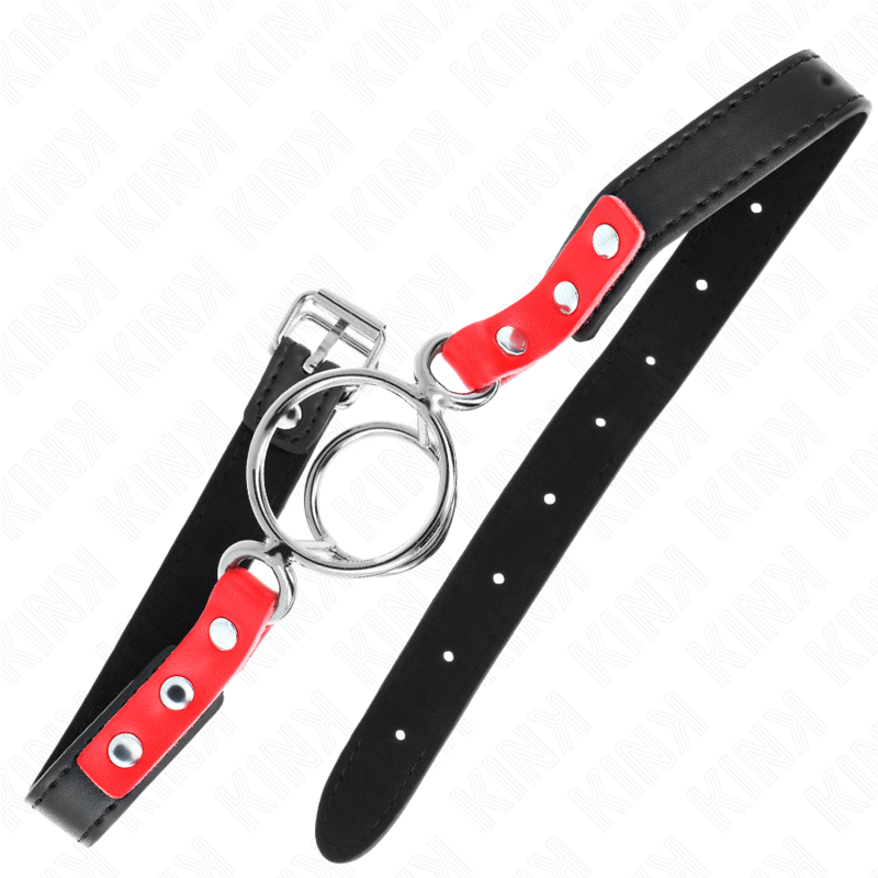 KINK – GAG WITH MULTIPLE O-RINGS 4 / 4.8 CM RED 38 X 56 CM
