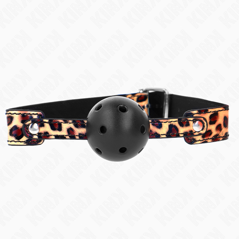KINK – LEOPARD BREATHABLE BALL 4.5 CM GAG 65 x 2.5 CM