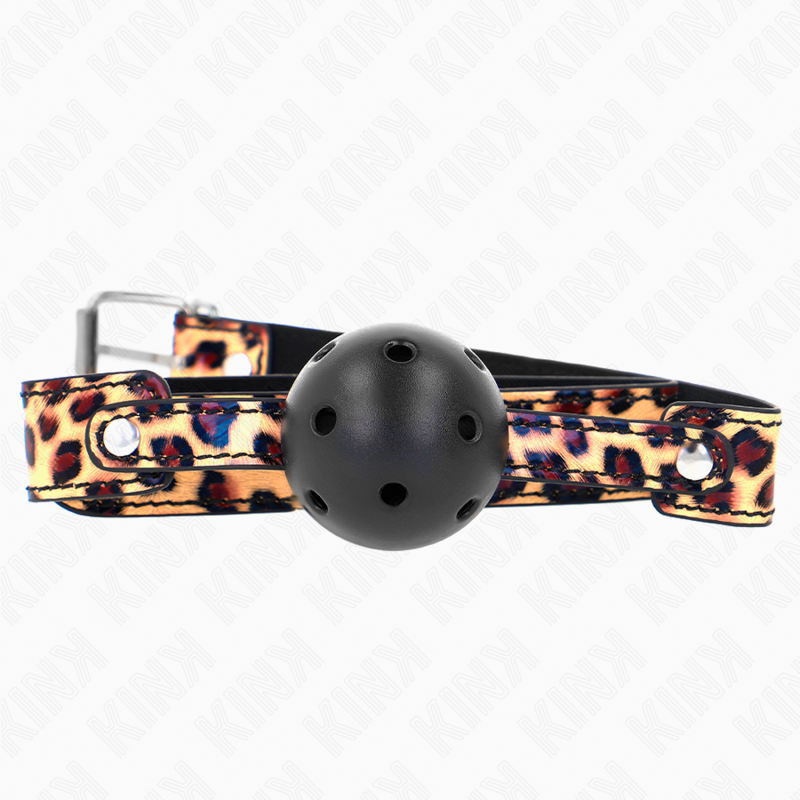 KINK – LEOPARD BREATHABLE BALL 4.5 CM GAG 65 x 2.5 CM