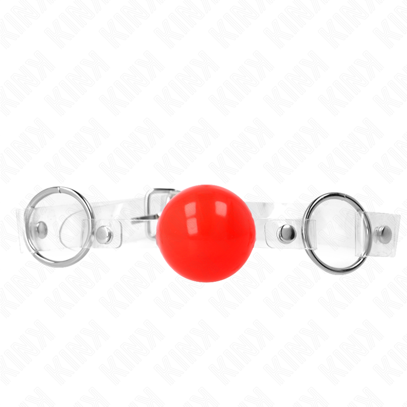KINK – RED TRANSPARENT PVC BALL 4 CM GAG ADJUSTABLE