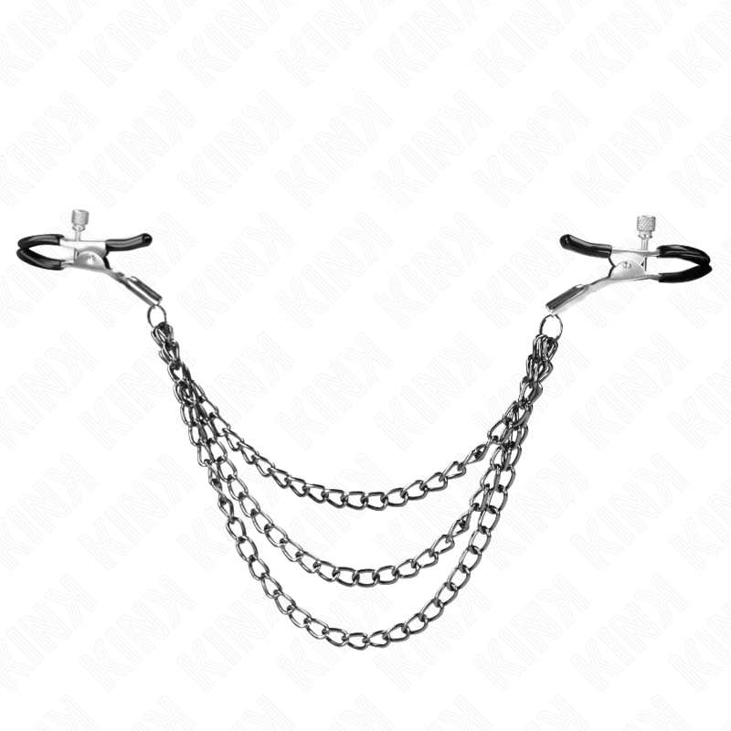 KINK – NIPPLE CLAMPS WITH 3 CHAINS BLACK 20/23/28 CM