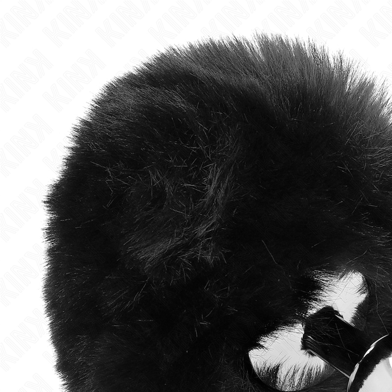 KINK - STAINLESS STEEL PLUG 7 x 3 CM WITH BLACK FAUX FUR RABBIT TAIL 8 CM - Image 4