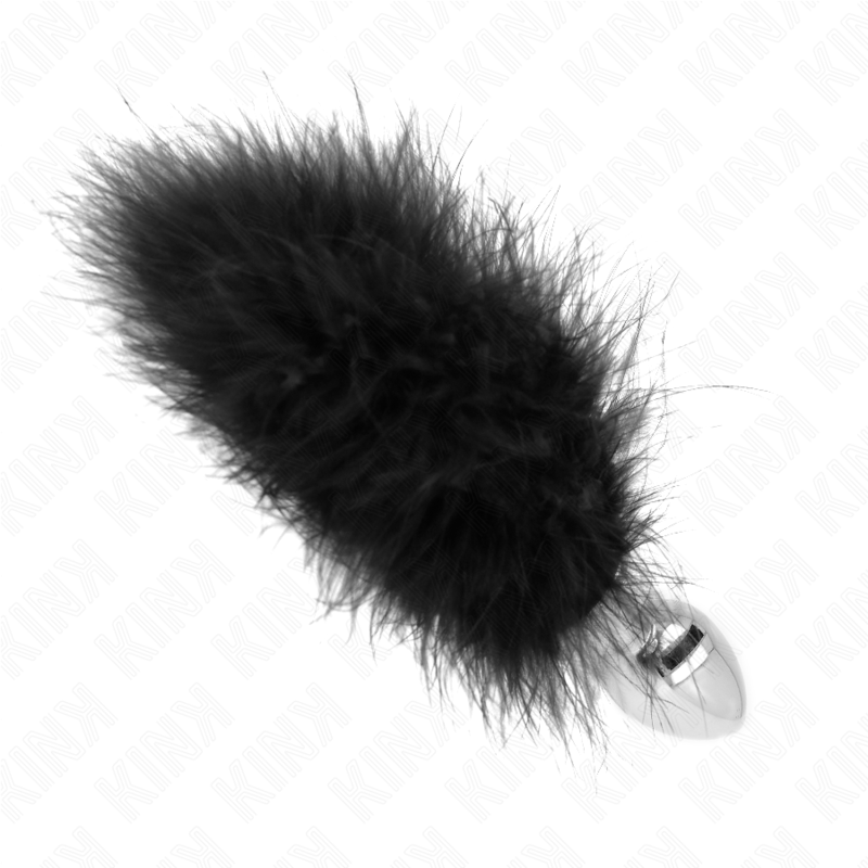 KINK – STAINLESS STEEL ANAL PLUG 11 x 7 CM WITH FEATHER 11 CM