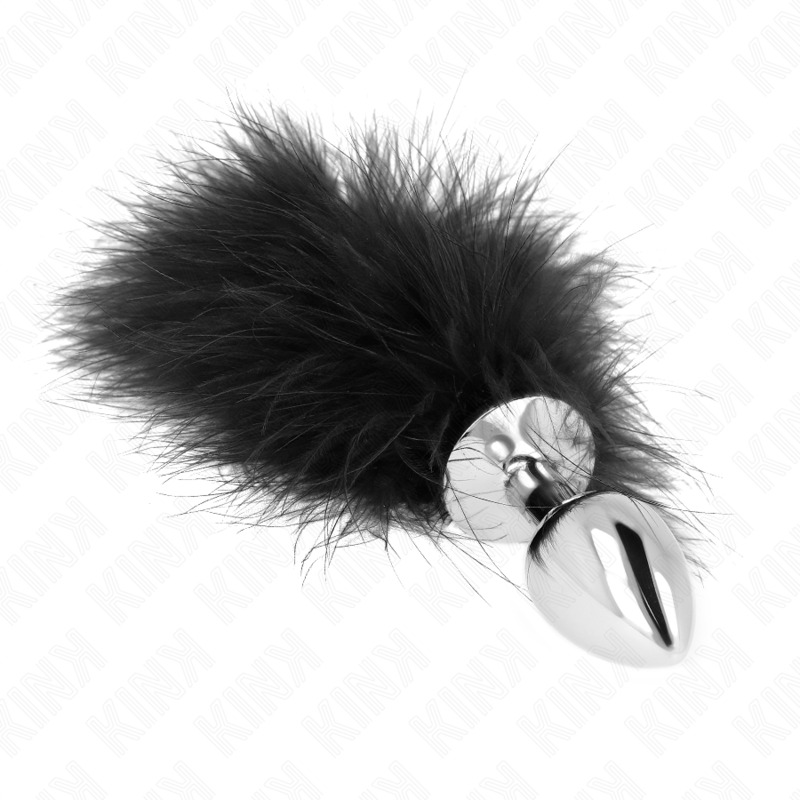 KINK – STAINLESS STEEL ANAL PLUG 11 x 7 CM WITH FEATHER 11 CM