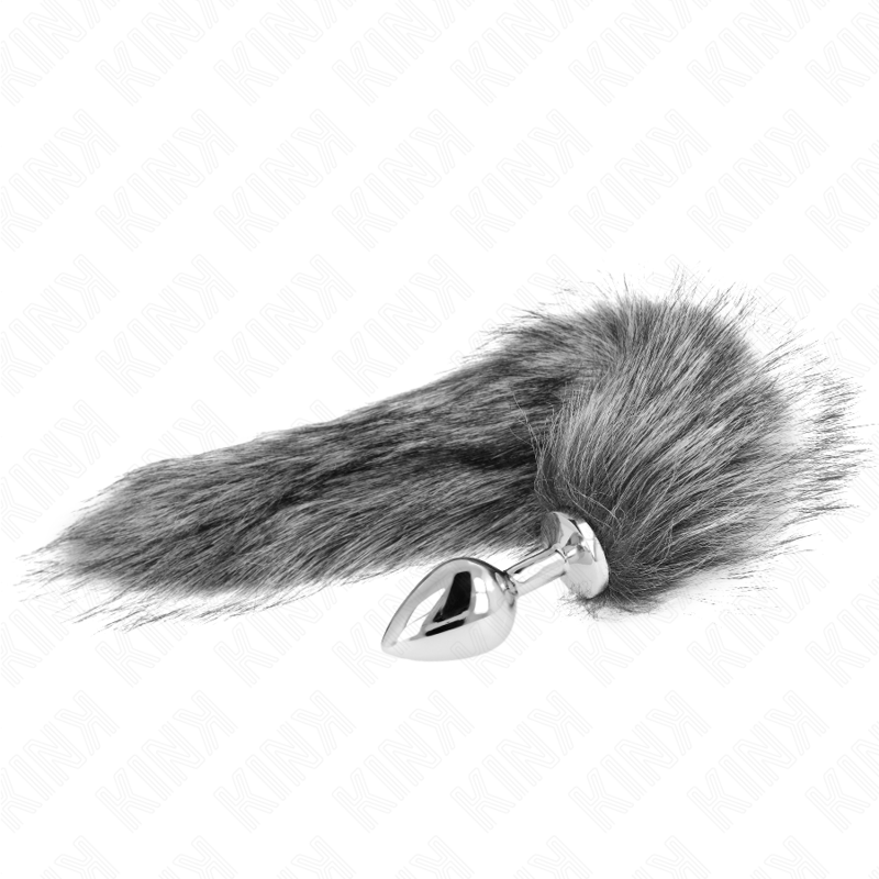 KINK – ANAL PLUG SIZE M 8 X 3.5 CM WITH SYNTHETIC TAIL 40 CM GREY