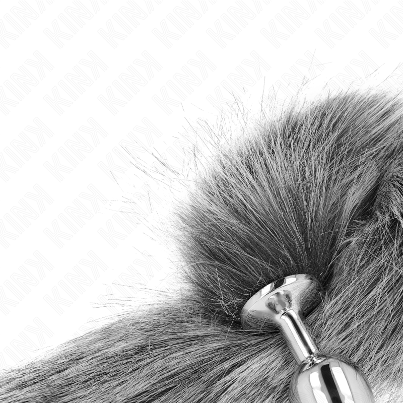 KINK - ANAL PLUG SIZE S 7 X 3 CM WITH SYNTHETIC TAIL 40 CM GREY - Image 4