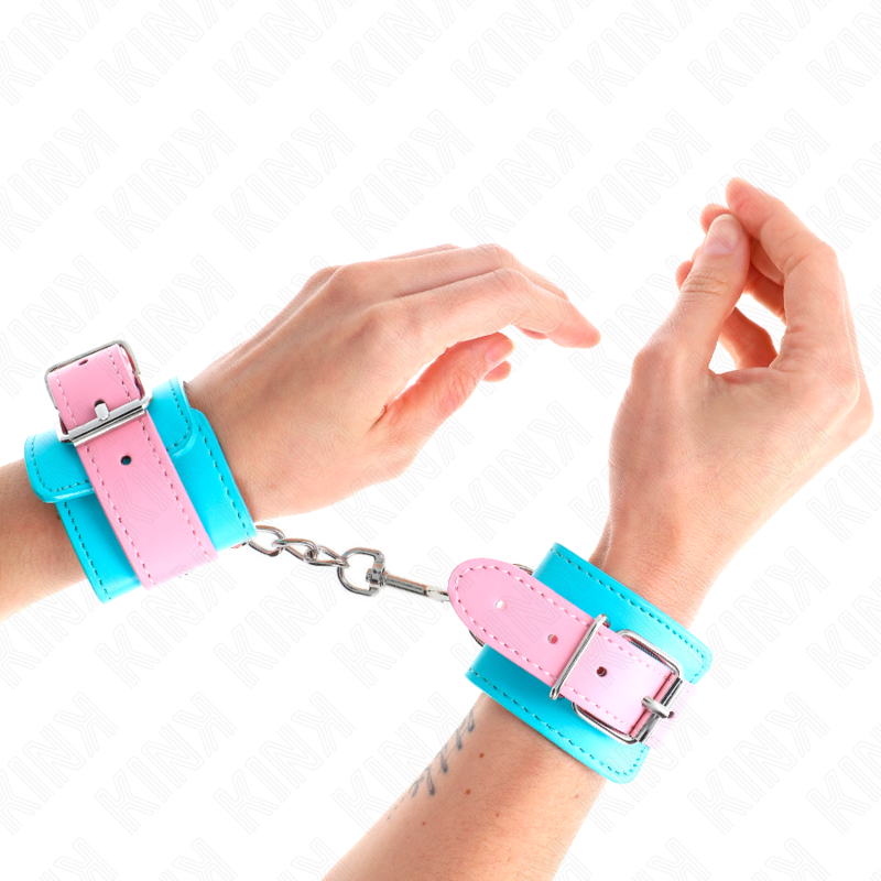 KINK - CUTE WRIST RESTRAINTS BLUE / PINK ADJUSTABLE 16-28 CM X 5 CM - Image 4