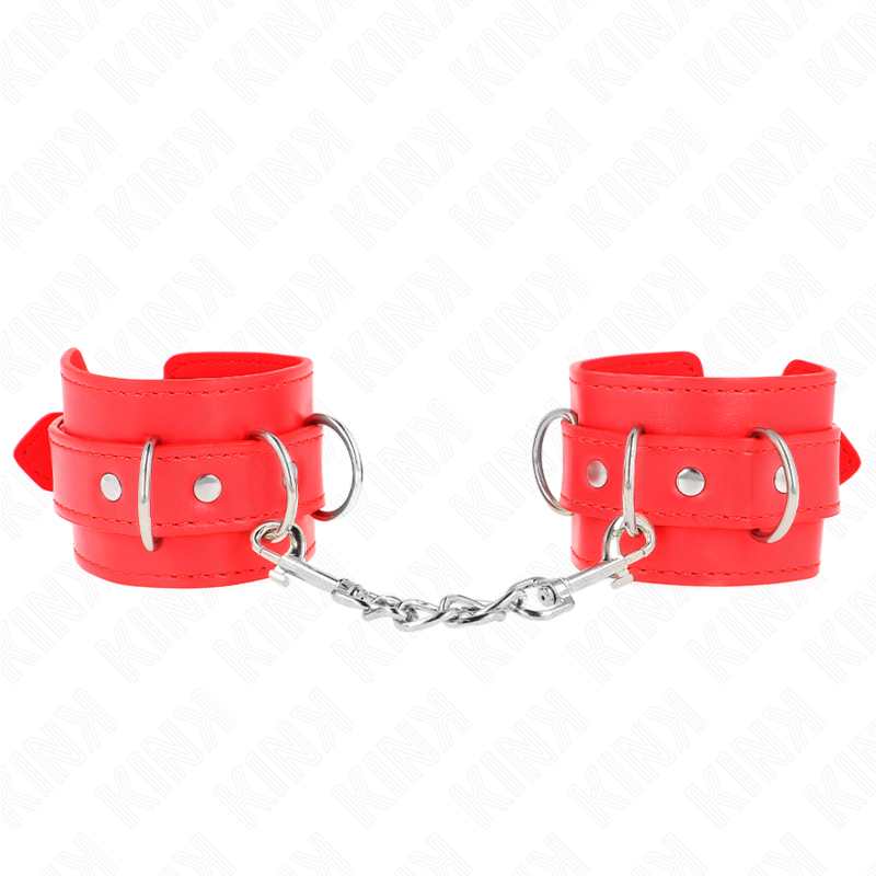 KINK – 3 D-RING WRIST RESTRAINTS ADJUSTABLE RED 17.5-25 CM X 6 CM