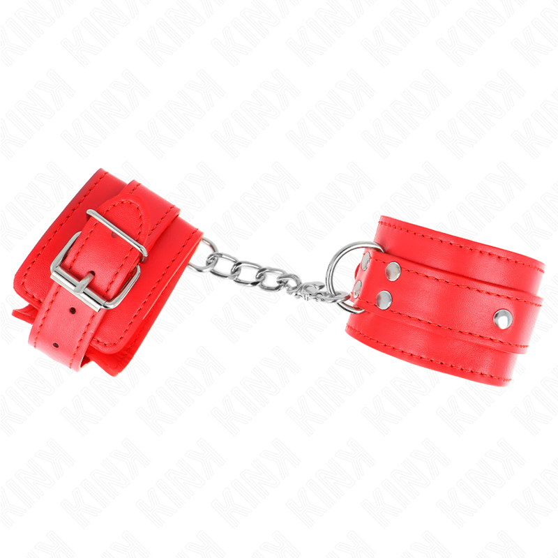 KINK – 3 D-RING WRIST RESTRAINTS ADJUSTABLE RED 17.5-25 CM X 6 CM