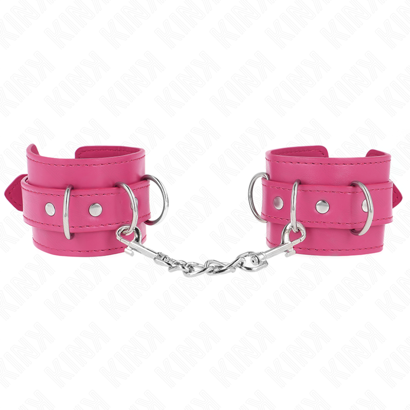 KINK – 3 D-RING WRIST RESTRAINTS ADJUSTABLE PINK 17.5-25 CM X 6 CM