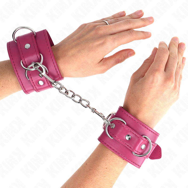 KINK - 3 D-RING WRIST RESTRAINTS ADJUSTABLE PINK 17.5-25 CM X 6 CM - Image 4