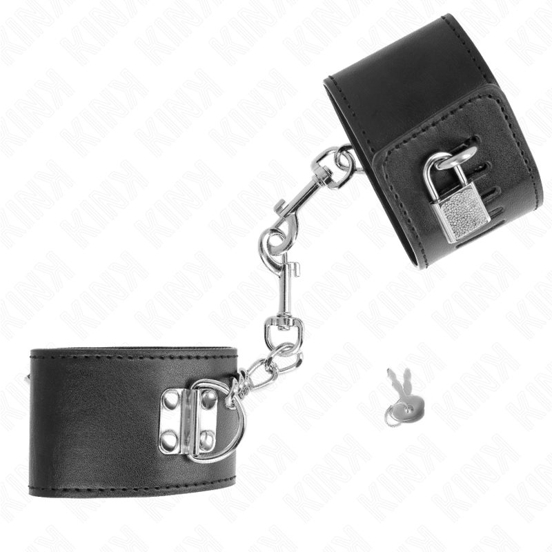 KINK – WRIST RESTRAINTS WITH PADLOCK CLOSURE BLACK ADJUSTABLE 16-23 CM X 5.5 CM