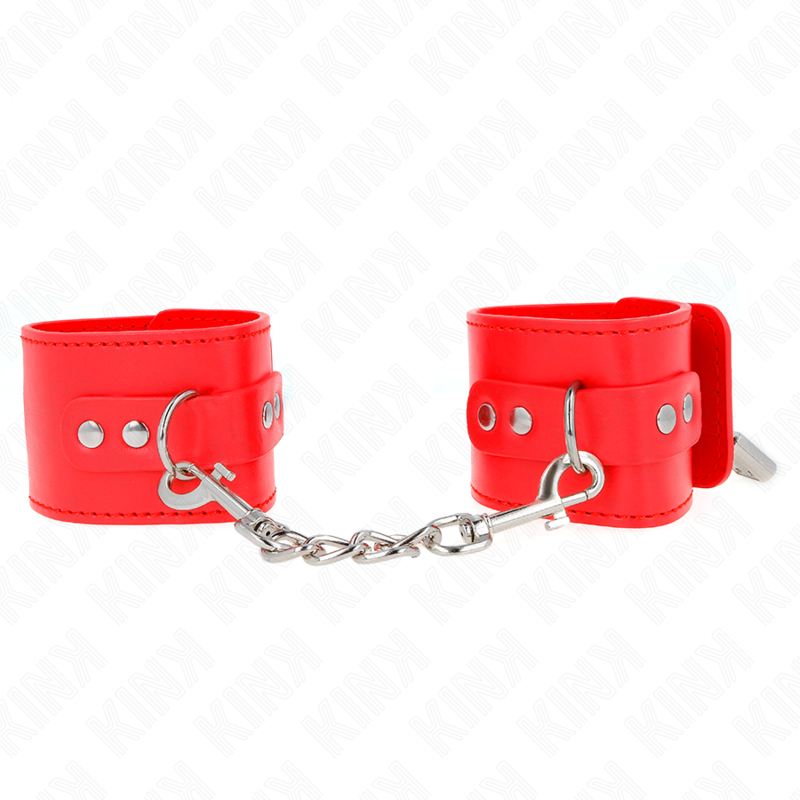 KINK – WRIST RESTRAINTS WITH PADLOCK CLOSURE RED ADJUSTABLE 16-23 CM X 5.5 CM