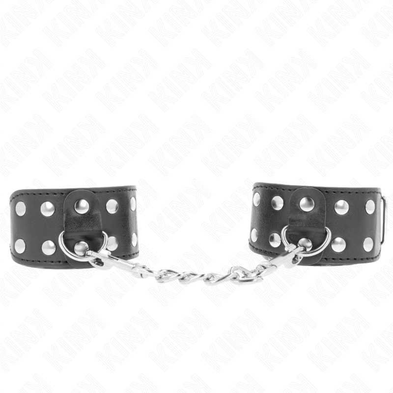 KINK – WRISTBANDS WITH DOUBLE LINE OF ADJUSTABLE STUDS BLACK
