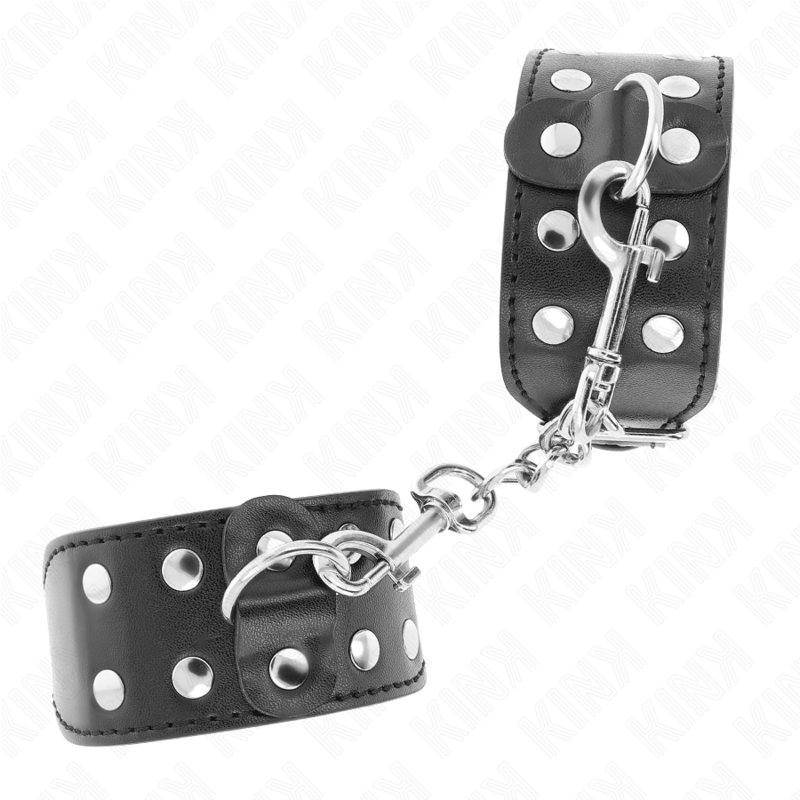 KINK – WRISTBANDS WITH DOUBLE LINE OF ADJUSTABLE STUDS BLACK
