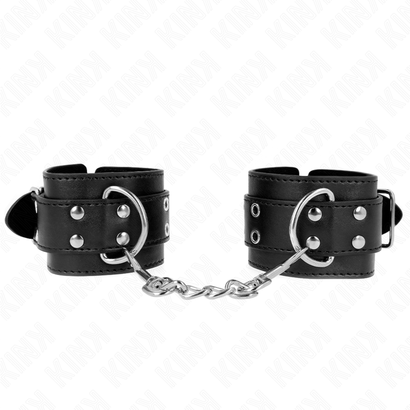 KINK – DOUBLE BUCKLE WRIST RESTRAINTS BLACK ADJUSTABLE 19-26 CM