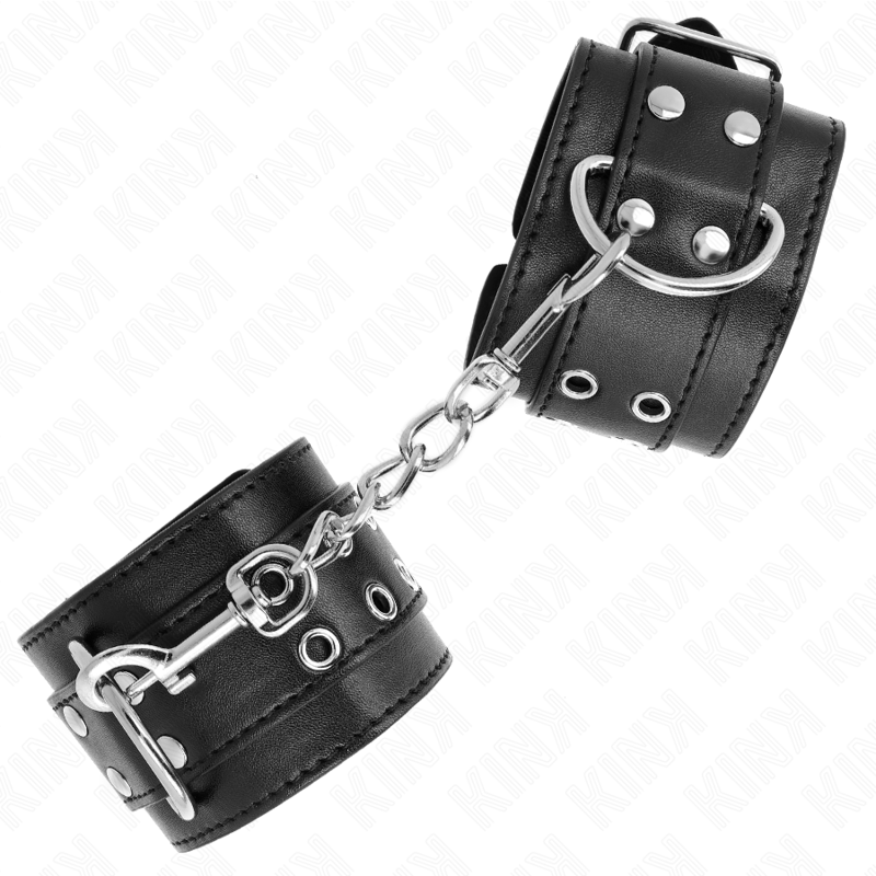 KINK – DOUBLE BUCKLE WRIST RESTRAINTS BLACK ADJUSTABLE 19-26 CM