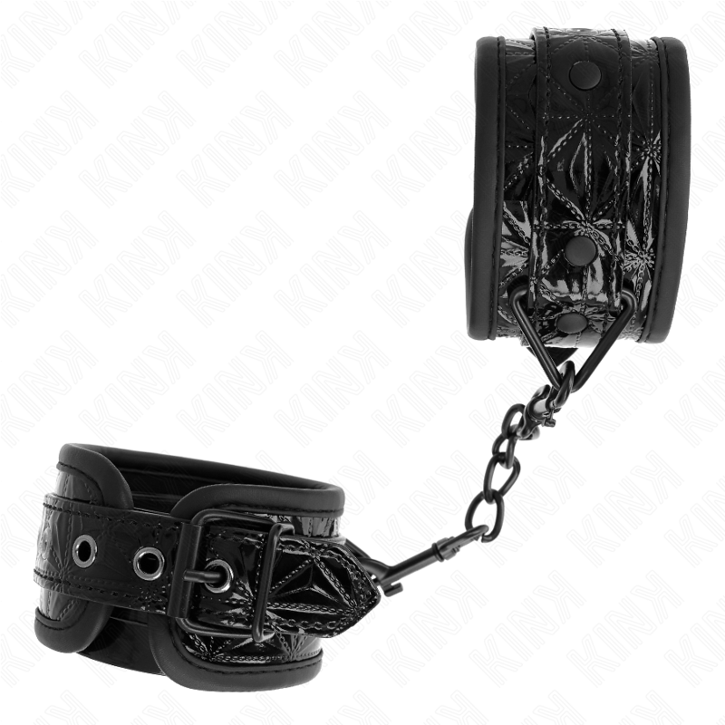 KINK – DIAMOND PATTERN WRIST RESTRAINTS BLACK ADJUSTABLE 17-26 CM X 5.5 CM