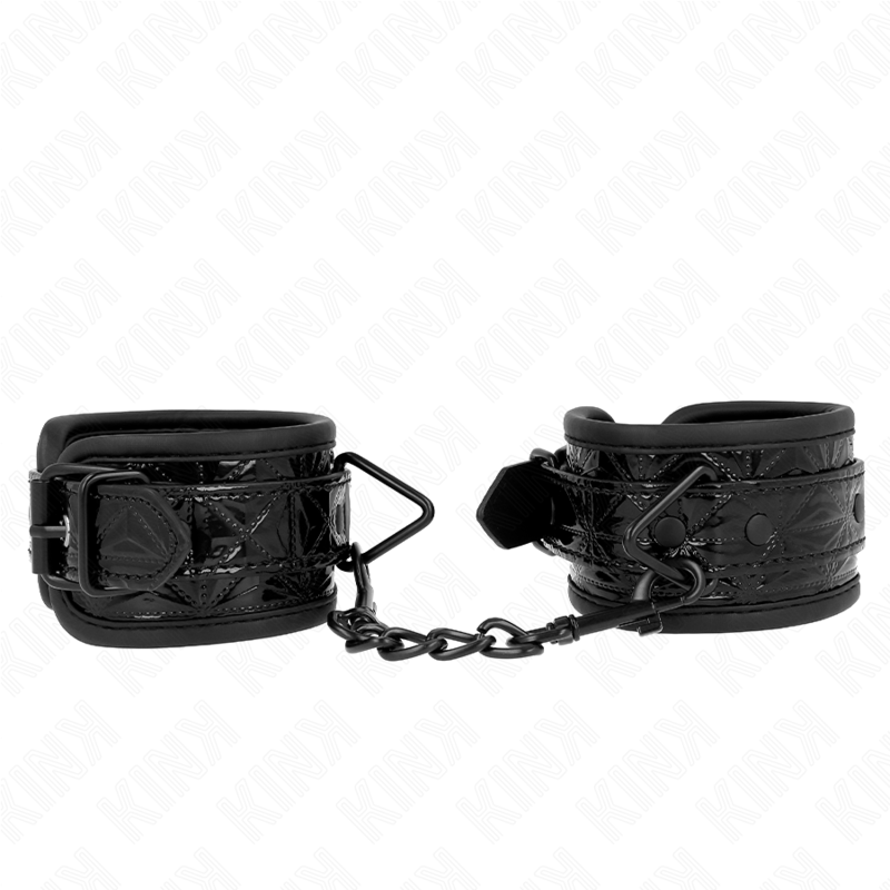 KINK – DIAMOND PATTERN WRIST RESTRAINTS BLACK ADJUSTABLE 17-26 CM X 5.5 CM