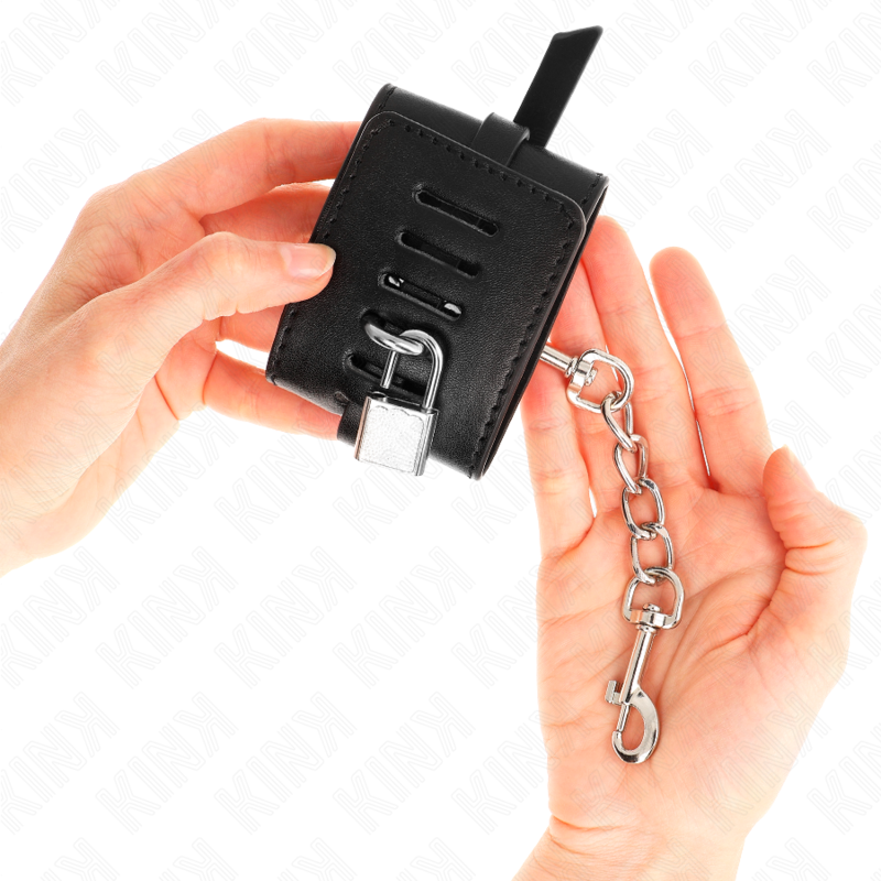 KINK - DELUXE LOCKING WRIST RESTRAINTS BLACK ADJUSTABLE 14.5-21 CM X 6 CM - Image 3