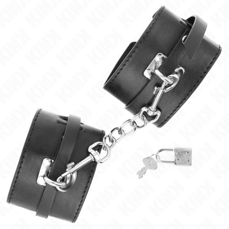 KINK – DELUXE LOCKING WRIST RESTRAINTS BLACK ADJUSTABLE 14.5-21 CM X 6 CM