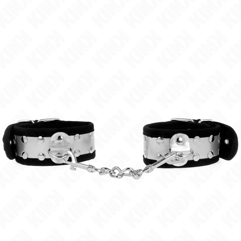 KINK – THIN WRIST RESTRAINTS BLACK / SILVER 30 X 4 CM