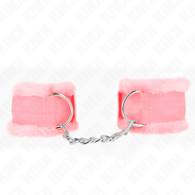 KINK – FURRY LINED WRIST RESTRAINTS PINK ADJUSTABLE 17-31 CM X 7 CM