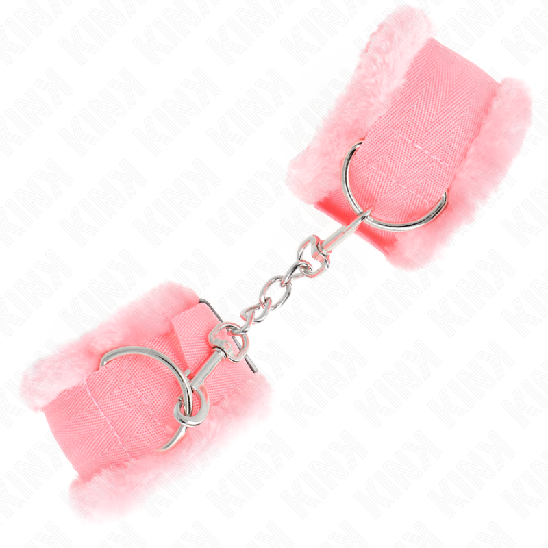 KINK – FURRY LINED WRIST RESTRAINTS PINK ADJUSTABLE 17-31 CM X 7 CM