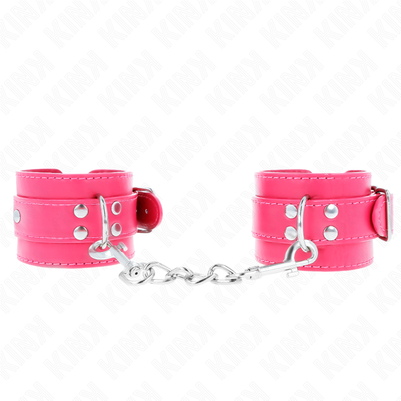 KINK – WRIST RESTRAINTS RASPBERRY ROSE WITH RASPBERRY ROSE LINING ADJUSTABLE 20-28 CM X 5.5 CM