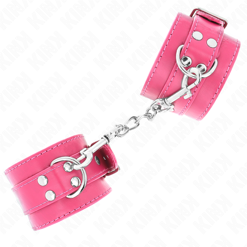 KINK – WRIST RESTRAINTS RASPBERRY ROSE WITH RASPBERRY ROSE LINING ADJUSTABLE 20-28 CM X 5.5 CM