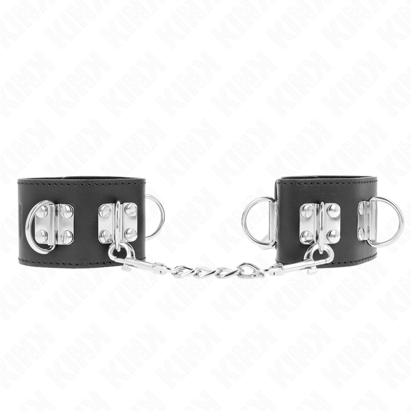 KINK – MULTIPOSITION WRIST RESTRAINTS WITH PADLOCK CLOSURE BLACK ADJUSTABLE 16-23 CM X 5.5 CM
