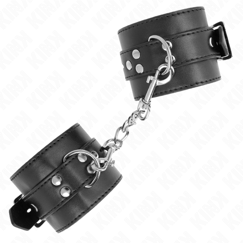 KINK – WRIST RESTRAINTS BLACK WITH BLACK BELT ADJUSTABLE 17-28 CM X 6 CM