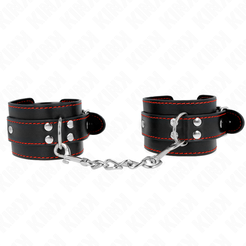 KINK – WRIST RESTRAINTS BLACK WITH RED LINING ADJUSTABLE 20-28 CM X 5.5 CM