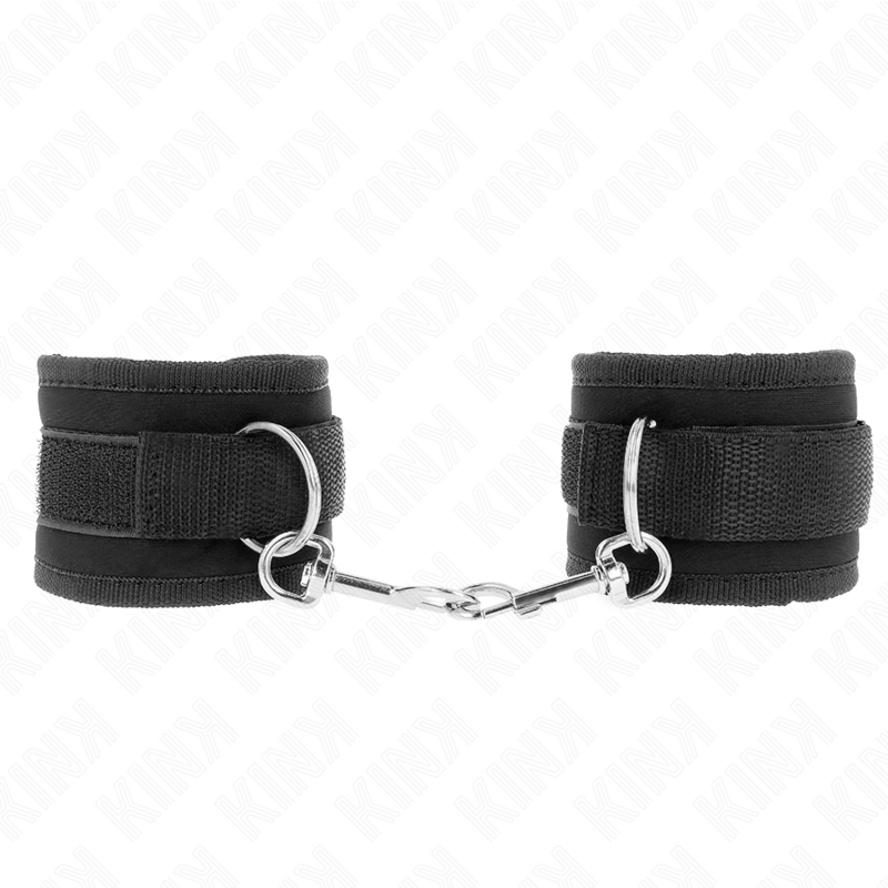 KINK – NYLON BIND HOOKLOOP WRIST RESTRAINTS BLACK MODEL 2 ADJUSTABLE 18-35 CM X 6 CM